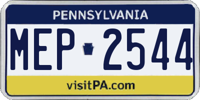 PA license plate MEP2544