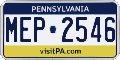 PA license plate MEP2546
