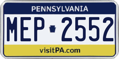 PA license plate MEP2552