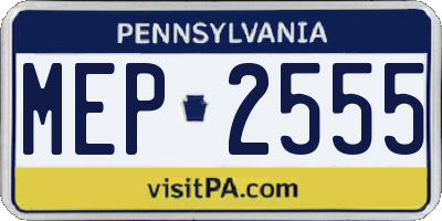 PA license plate MEP2555