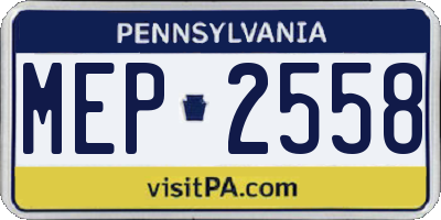 PA license plate MEP2558