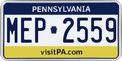 PA license plate MEP2559