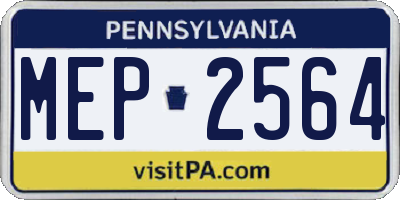 PA license plate MEP2564