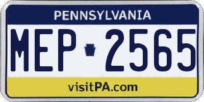 PA license plate MEP2565