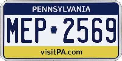 PA license plate MEP2569