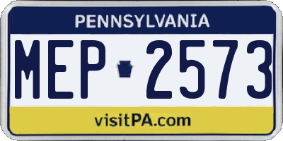 PA license plate MEP2573