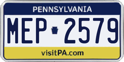 PA license plate MEP2579