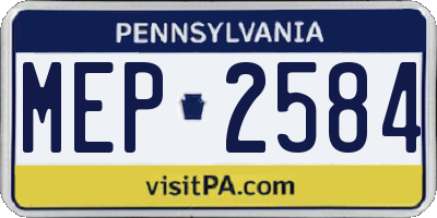 PA license plate MEP2584