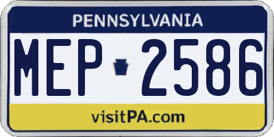 PA license plate MEP2586