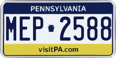 PA license plate MEP2588