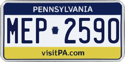 PA license plate MEP2590