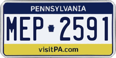 PA license plate MEP2591