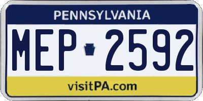 PA license plate MEP2592
