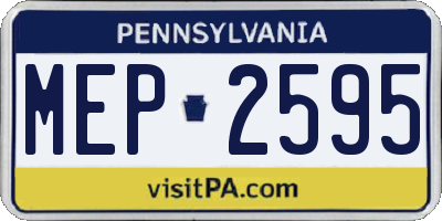PA license plate MEP2595