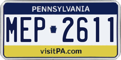 PA license plate MEP2611