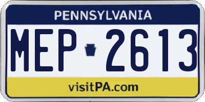 PA license plate MEP2613