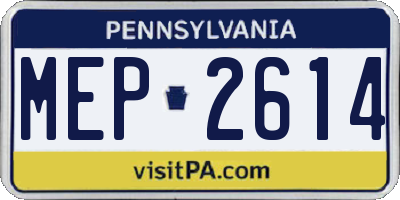 PA license plate MEP2614