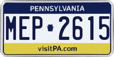 PA license plate MEP2615