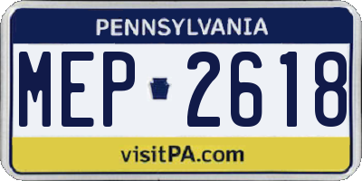 PA license plate MEP2618