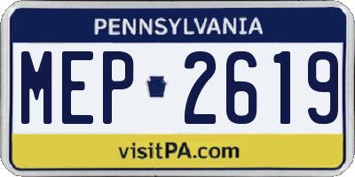 PA license plate MEP2619