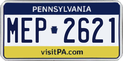 PA license plate MEP2621