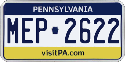 PA license plate MEP2622