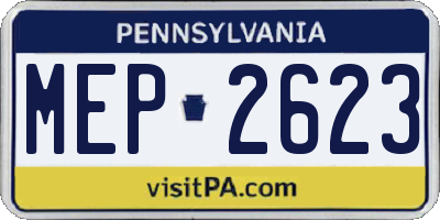 PA license plate MEP2623