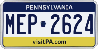PA license plate MEP2624