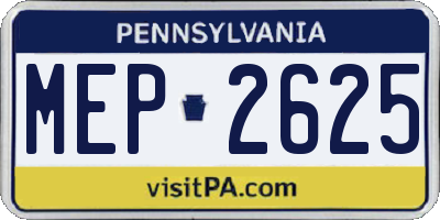 PA license plate MEP2625