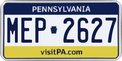 PA license plate MEP2627