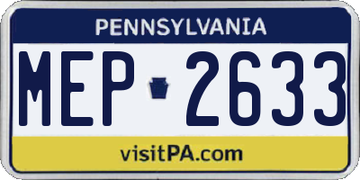 PA license plate MEP2633