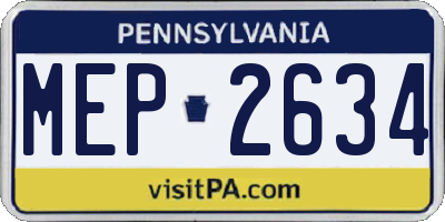 PA license plate MEP2634