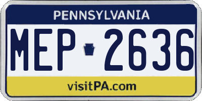 PA license plate MEP2636