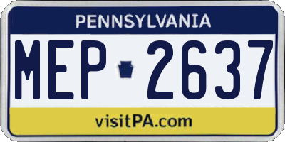 PA license plate MEP2637