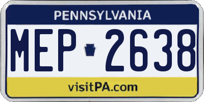 PA license plate MEP2638