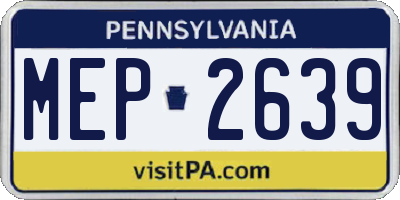 PA license plate MEP2639
