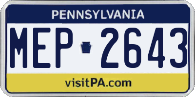 PA license plate MEP2643