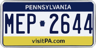 PA license plate MEP2644