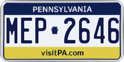 PA license plate MEP2646