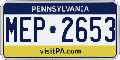 PA license plate MEP2653