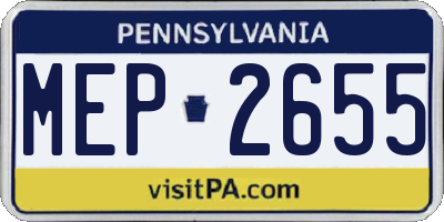 PA license plate MEP2655