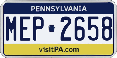 PA license plate MEP2658