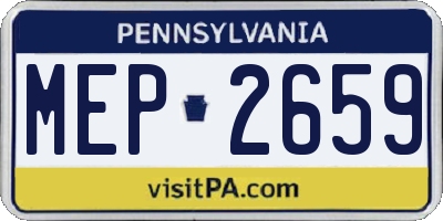 PA license plate MEP2659
