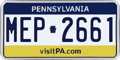 PA license plate MEP2661