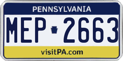 PA license plate MEP2663