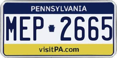 PA license plate MEP2665