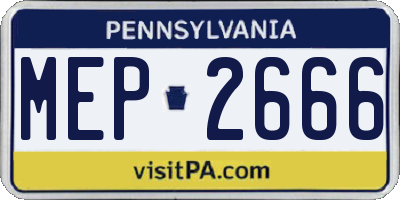 PA license plate MEP2666