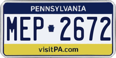 PA license plate MEP2672