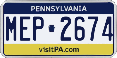 PA license plate MEP2674