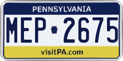 PA license plate MEP2675